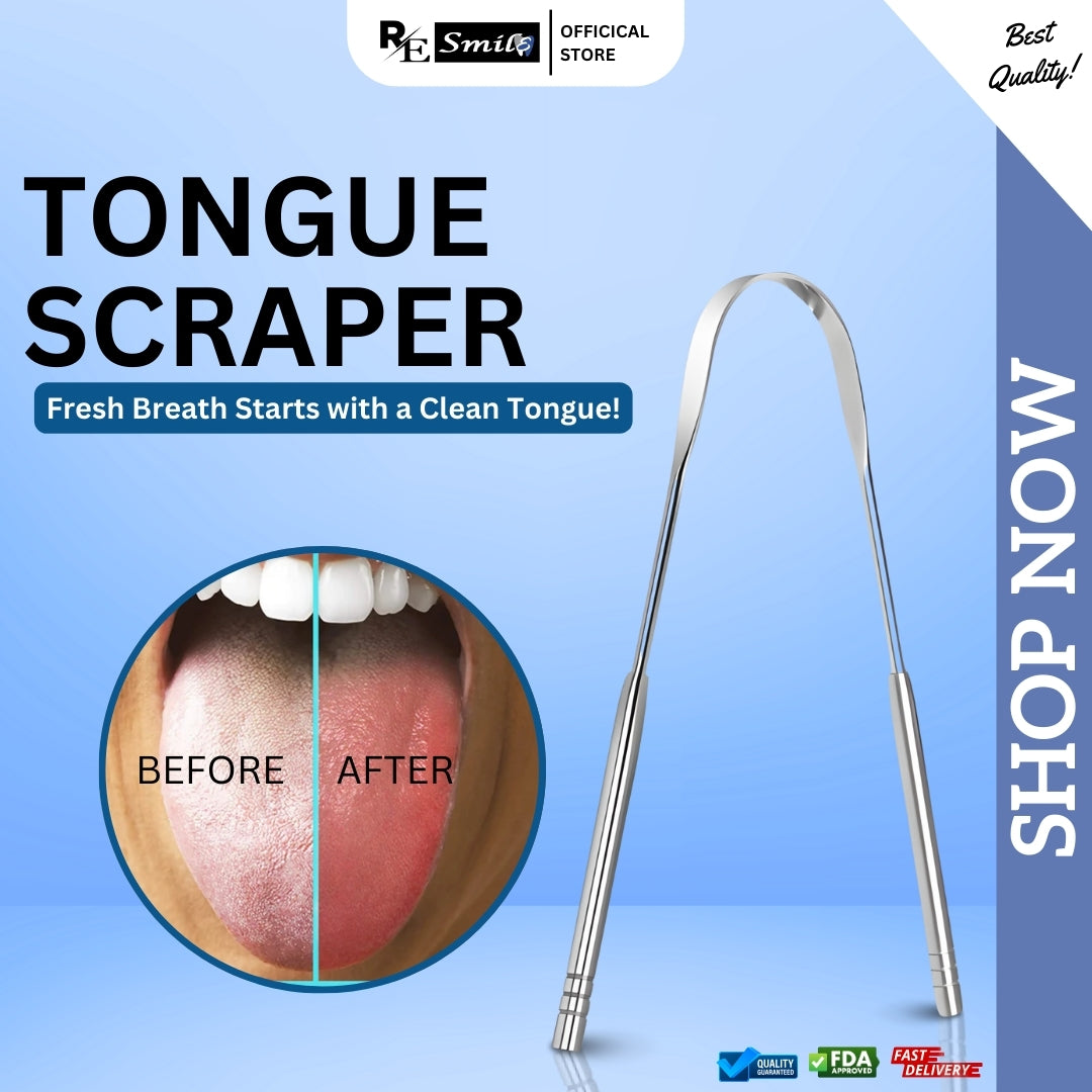 Stainless steel tongue scraper
