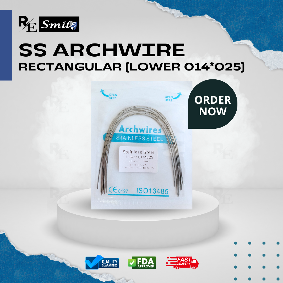 Stainless steel archwire ovoid rectangular