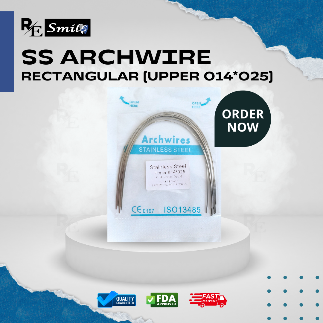 Stainless steel archwire ovoid rectangular