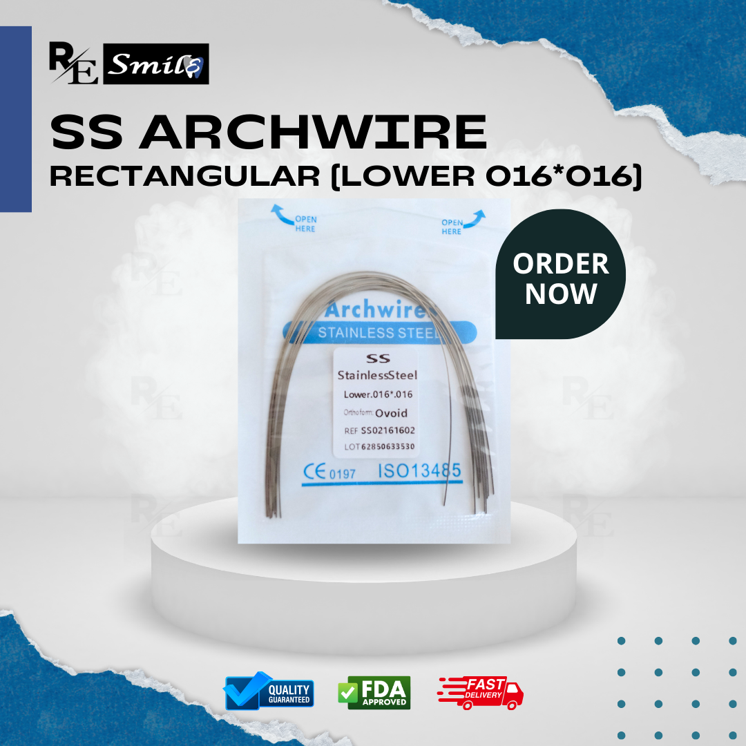 Stainless steel archwire ovoid rectangular