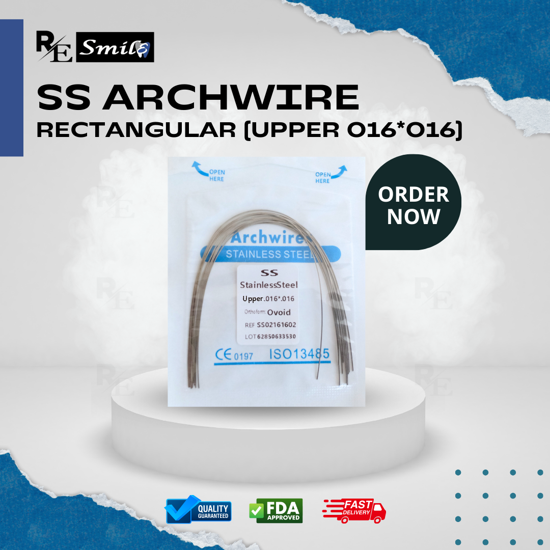 Stainless steel archwire ovoid rectangular