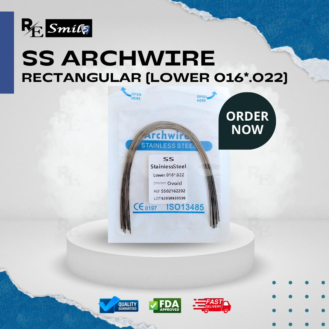 Stainless steel archwire ovoid rectangular