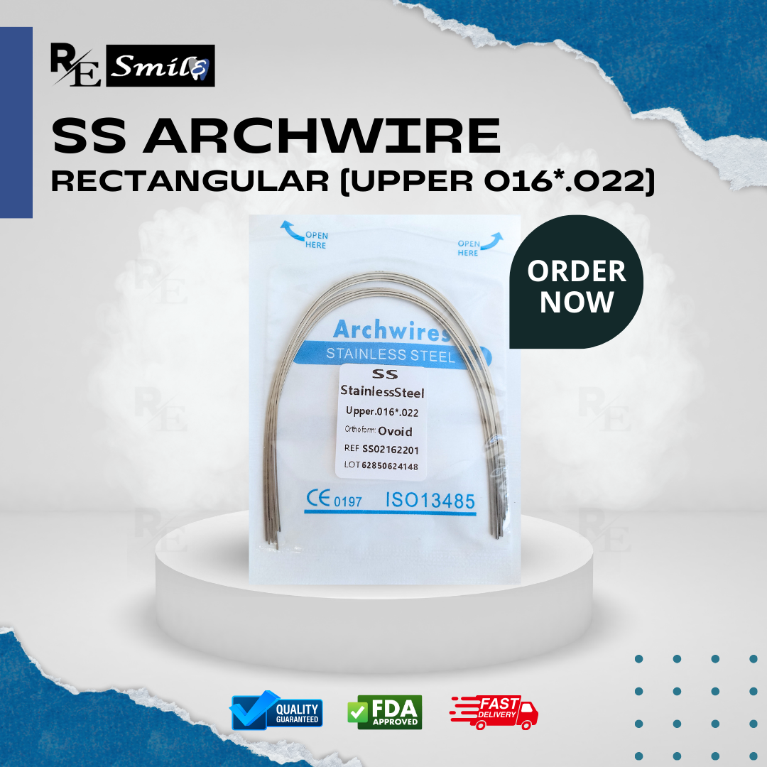 Stainless steel archwire ovoid rectangular