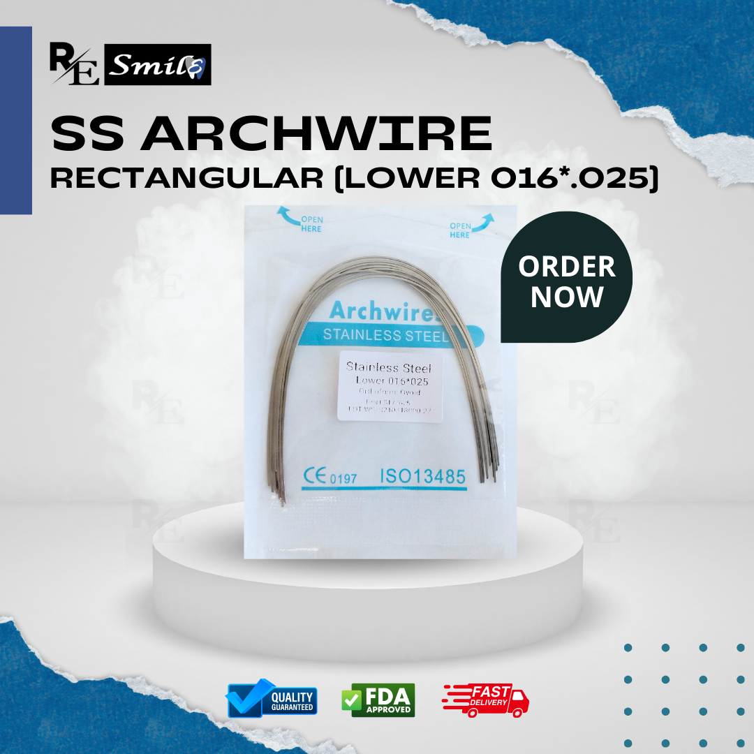 Stainless steel archwire ovoid rectangular