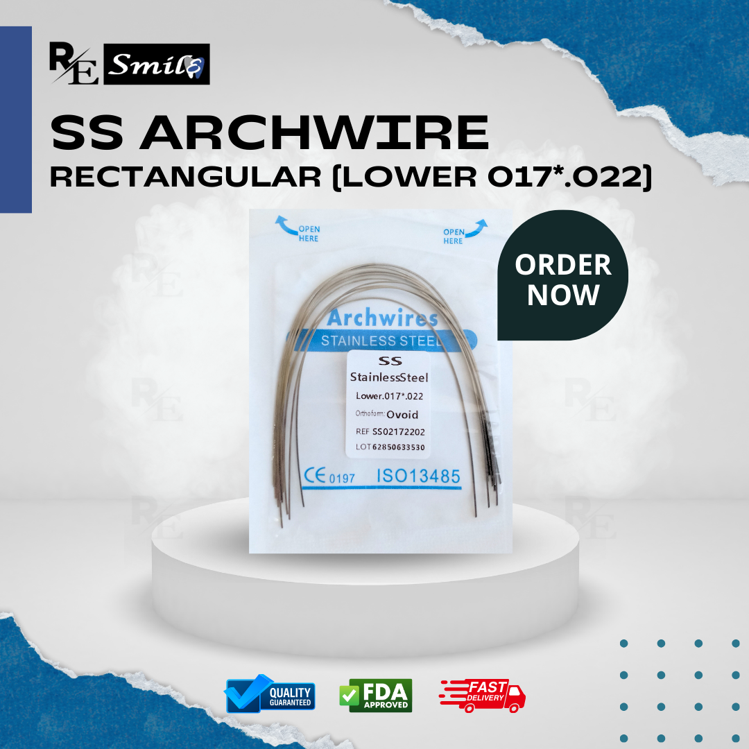Stainless steel archwire ovoid rectangular