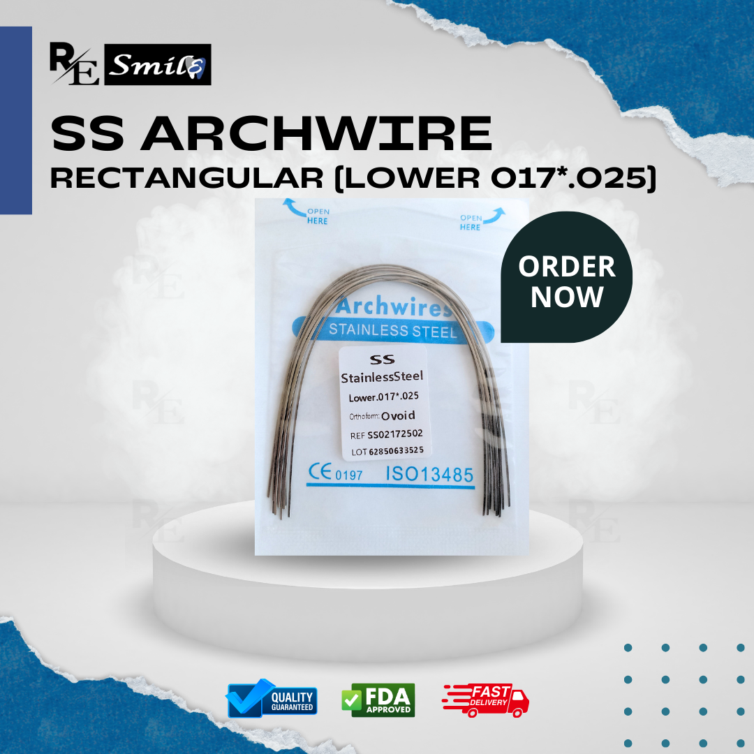 Stainless steel archwire ovoid rectangular