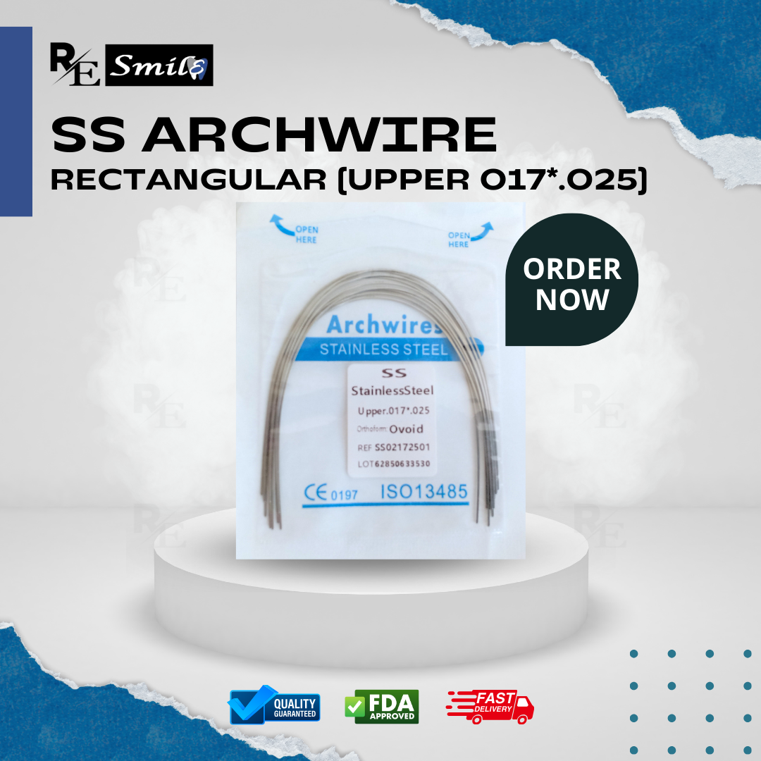 Stainless steel archwire ovoid rectangular