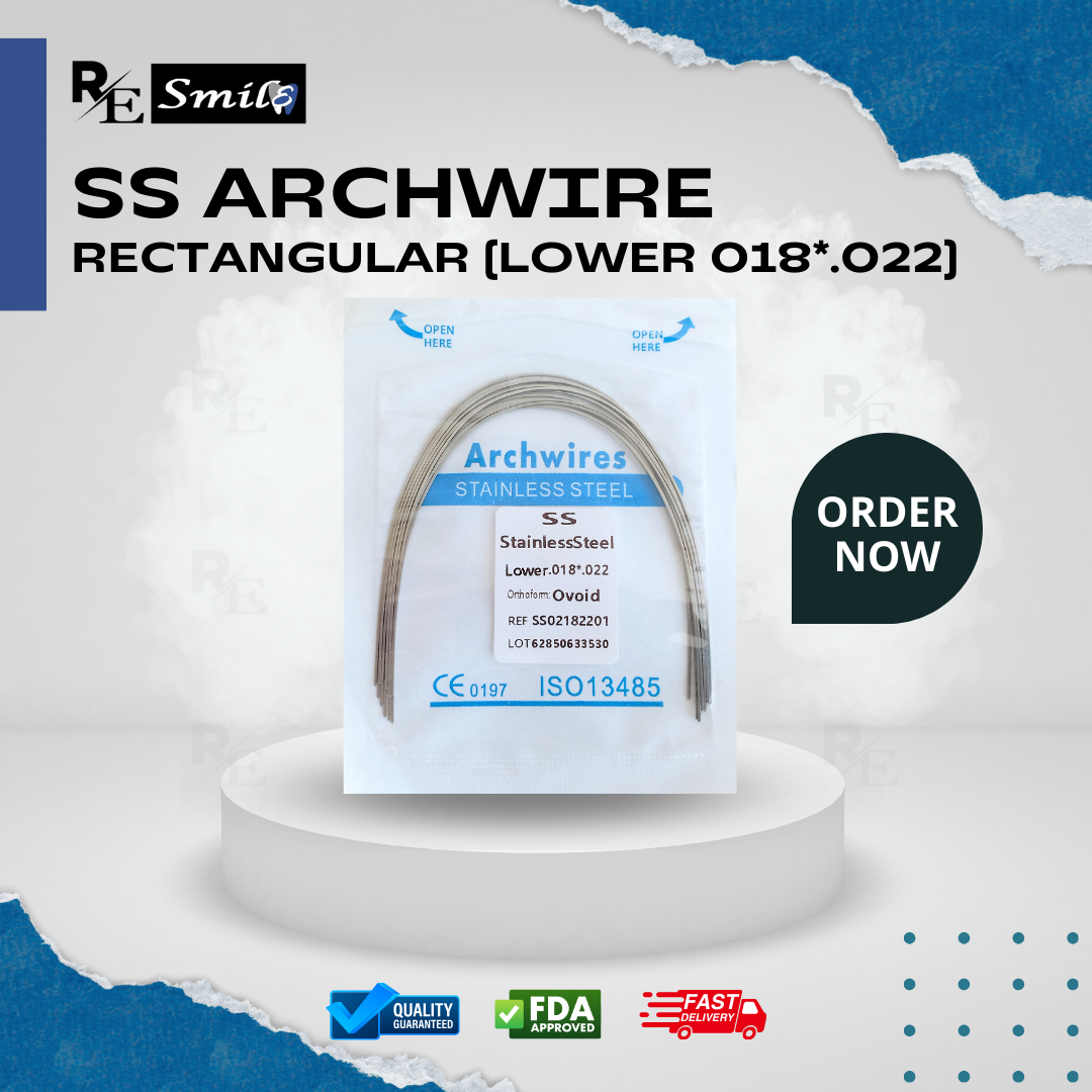 Stainless steel archwire ovoid rectangular
