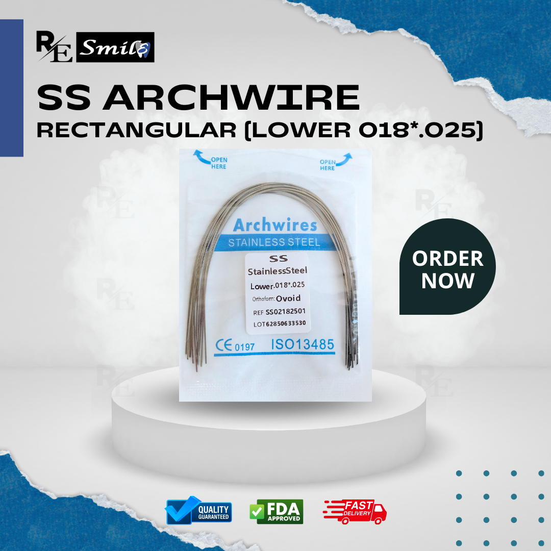 Stainless steel archwire ovoid rectangular