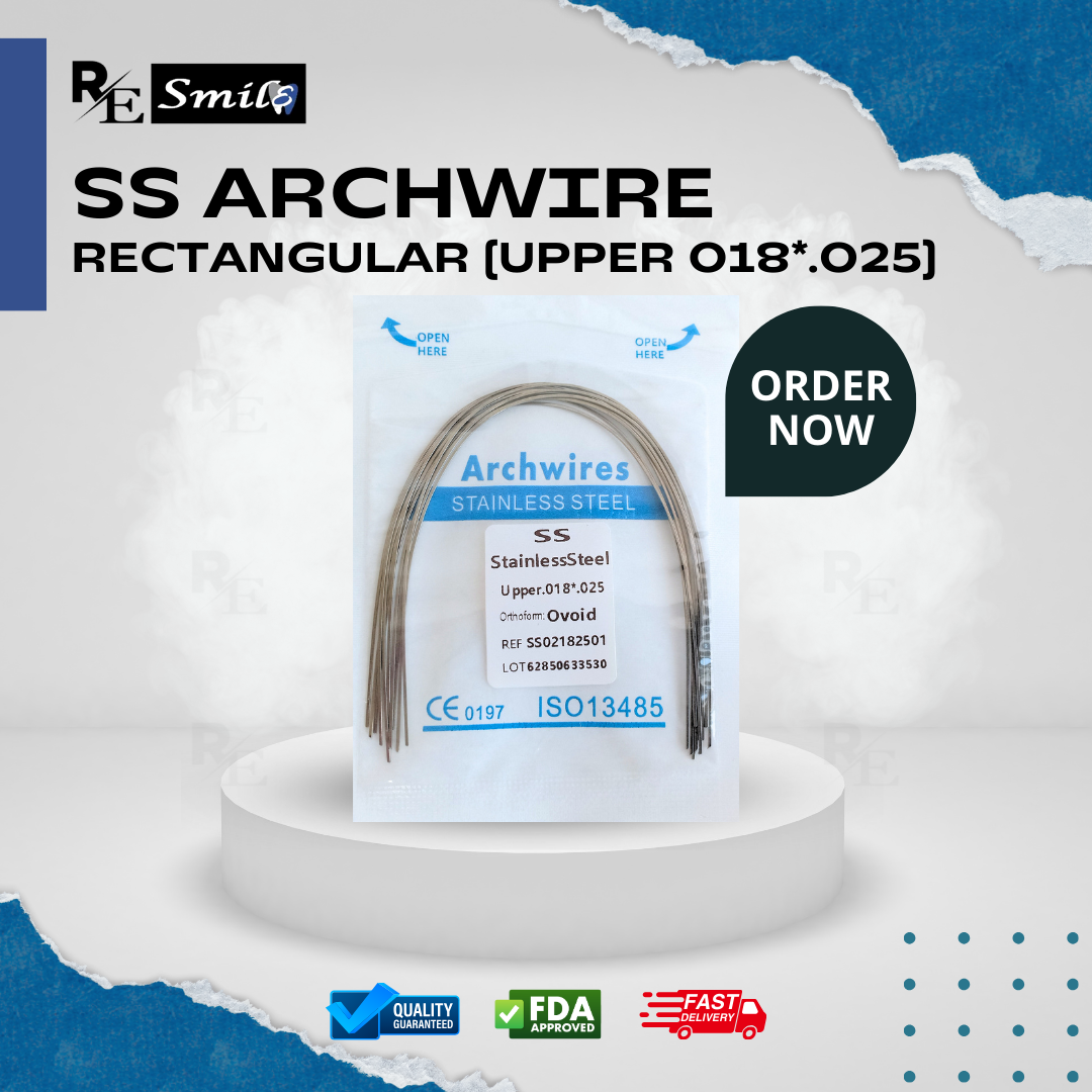 Stainless steel archwire ovoid rectangular