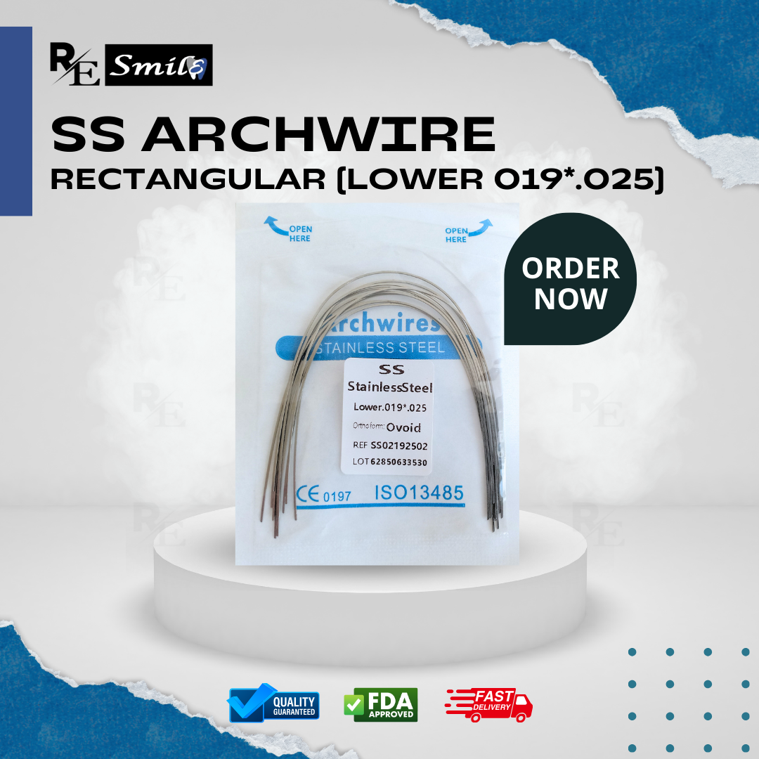 Stainless steel archwire ovoid rectangular