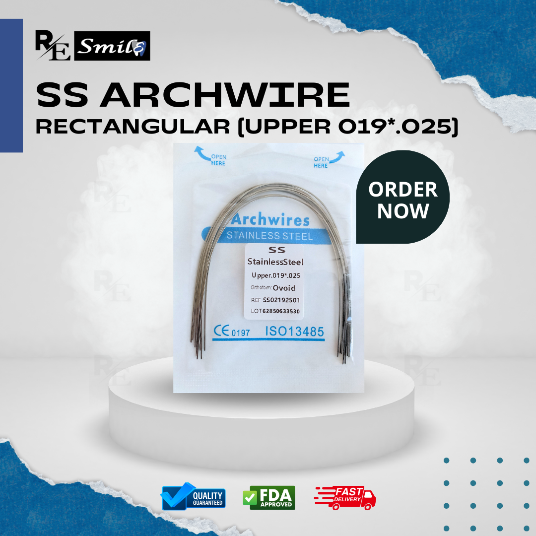 Stainless steel archwire ovoid rectangular
