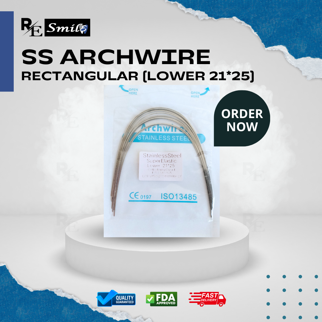 Stainless steel archwire ovoid rectangular