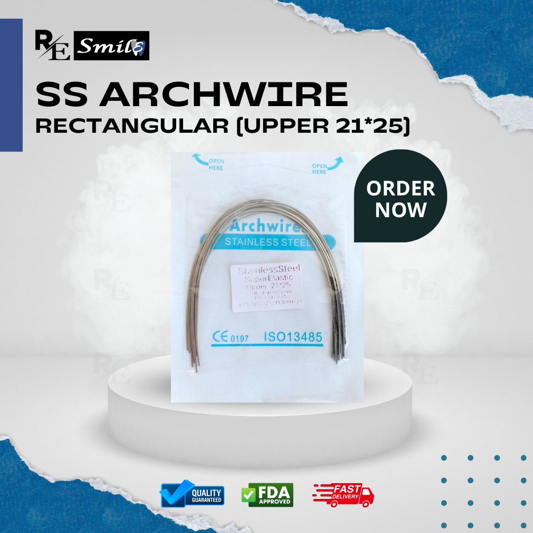 Stainless steel archwire ovoid rectangular