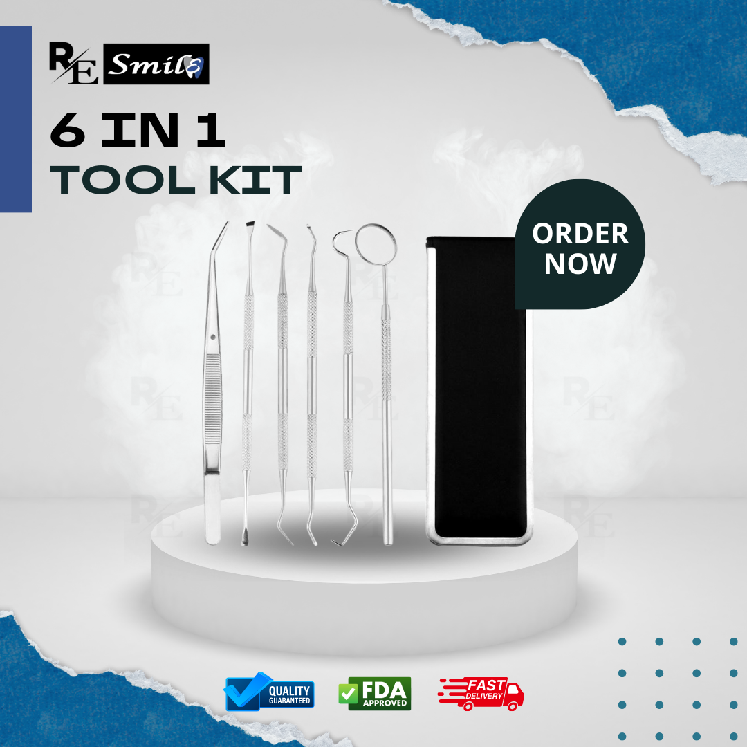 6 in 1 stainless steel dental tools