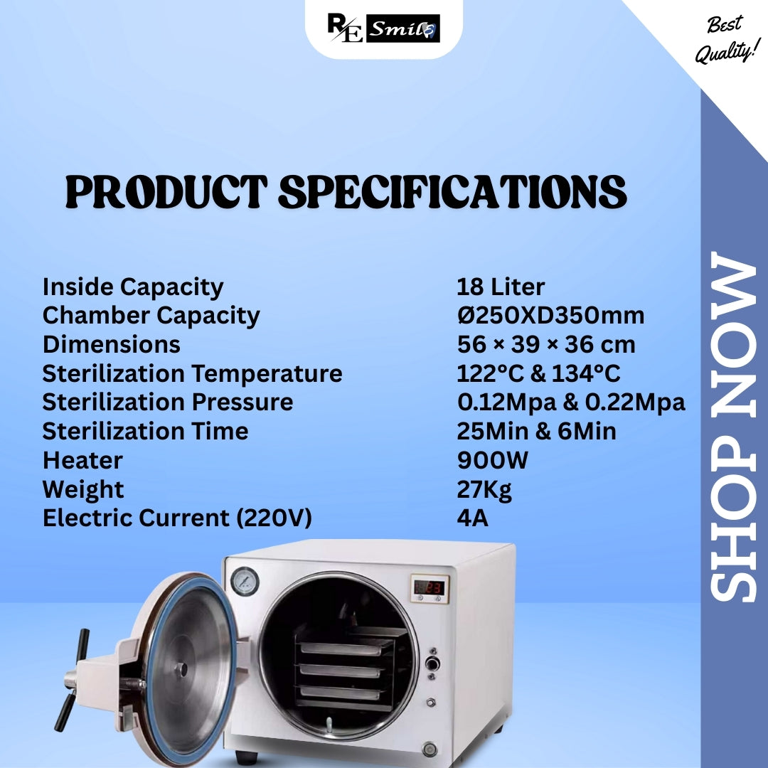 Easyclave Autoclave 18L Steam Sterilizer
