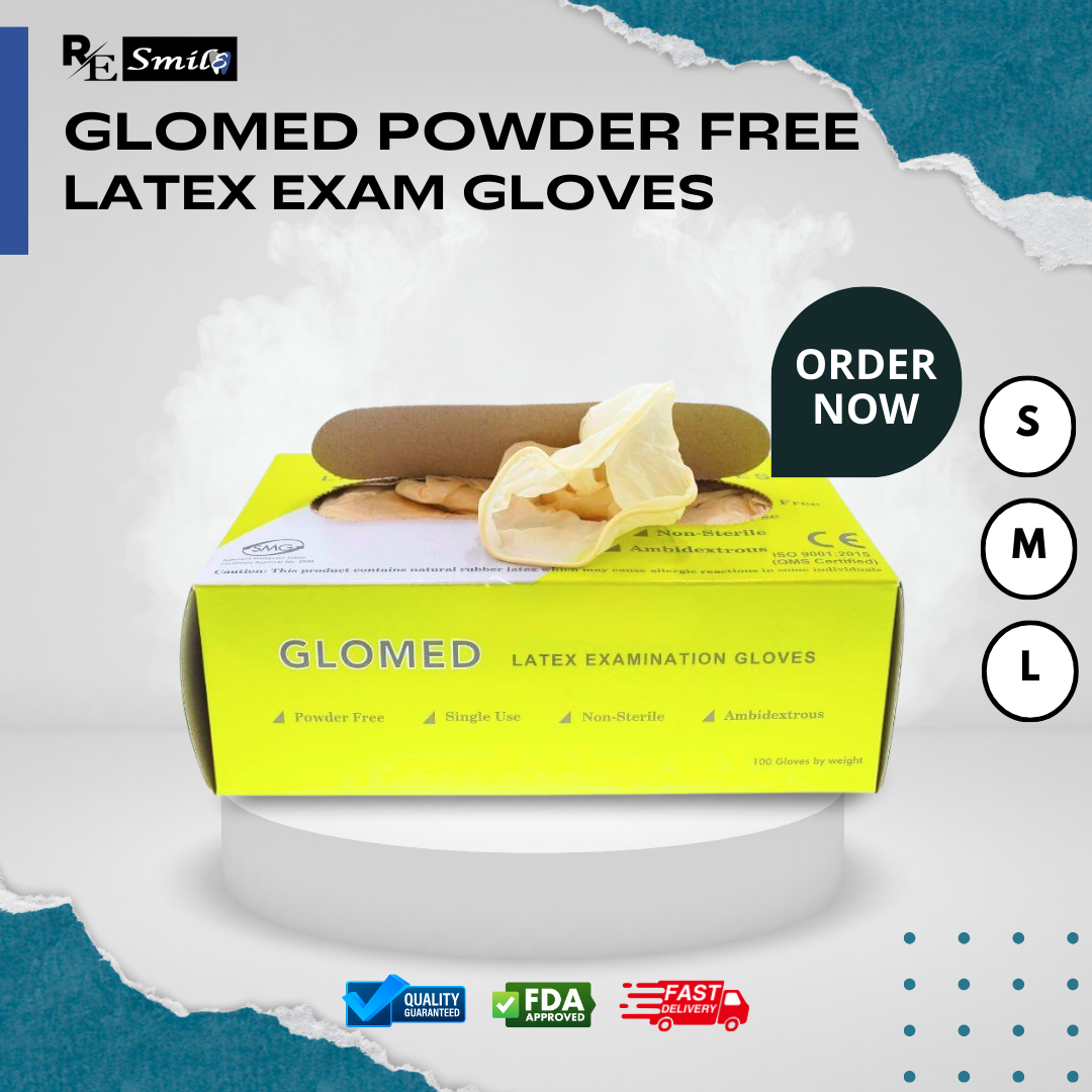 Glomed latex examination gloves