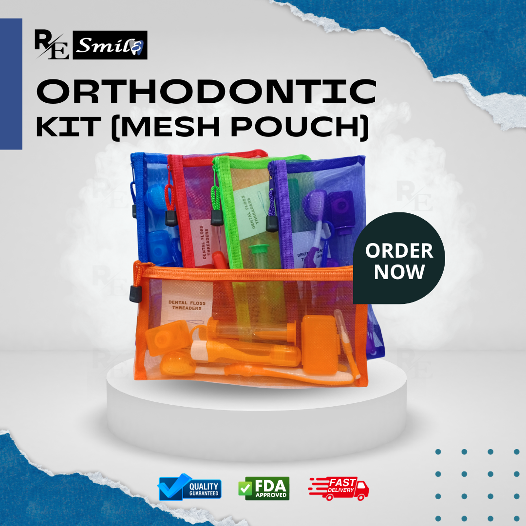 Orthodontic care kit mesh pouch