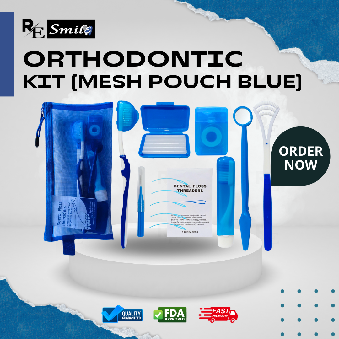 Orthodontic care kit mesh pouch