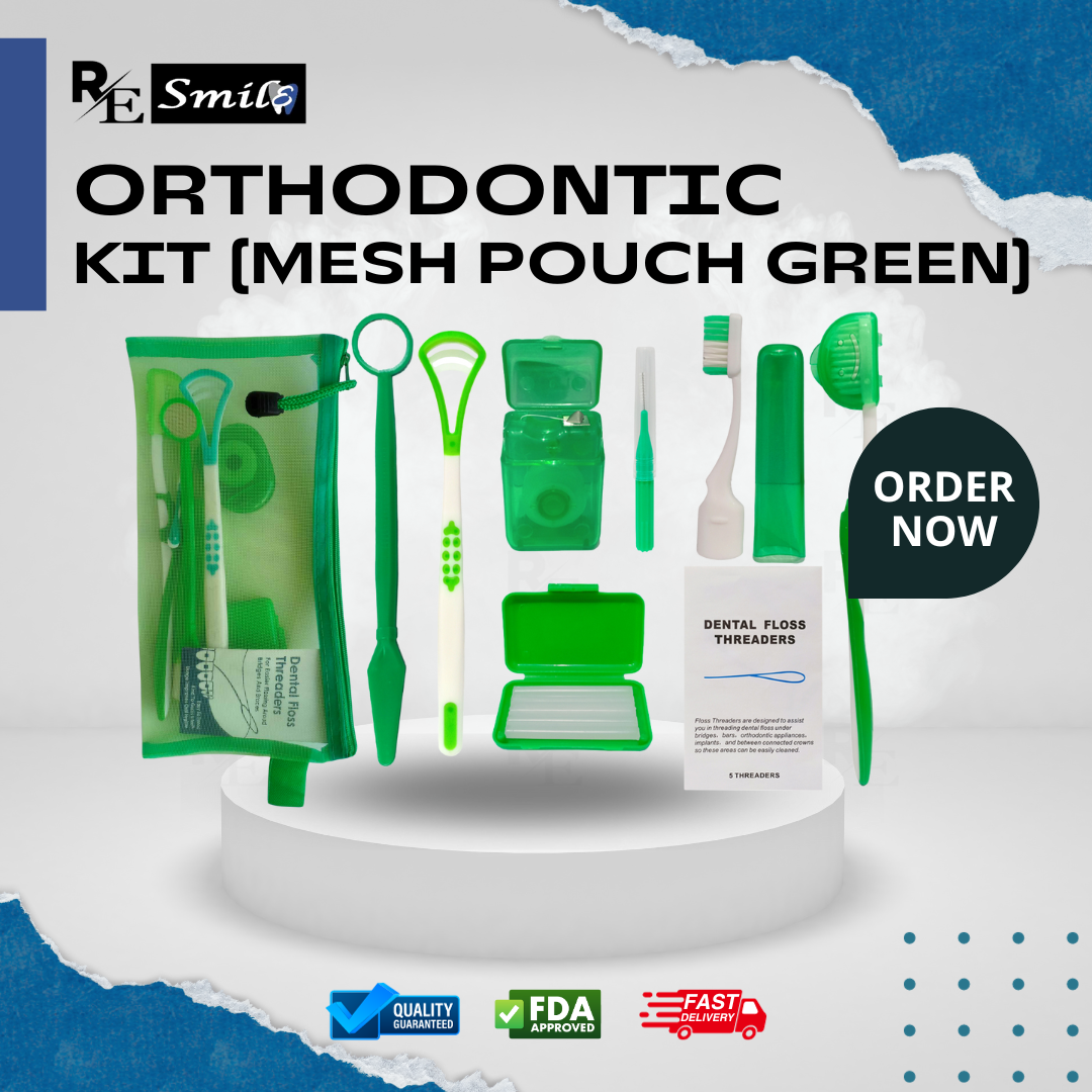 Orthodontic care kit mesh pouch