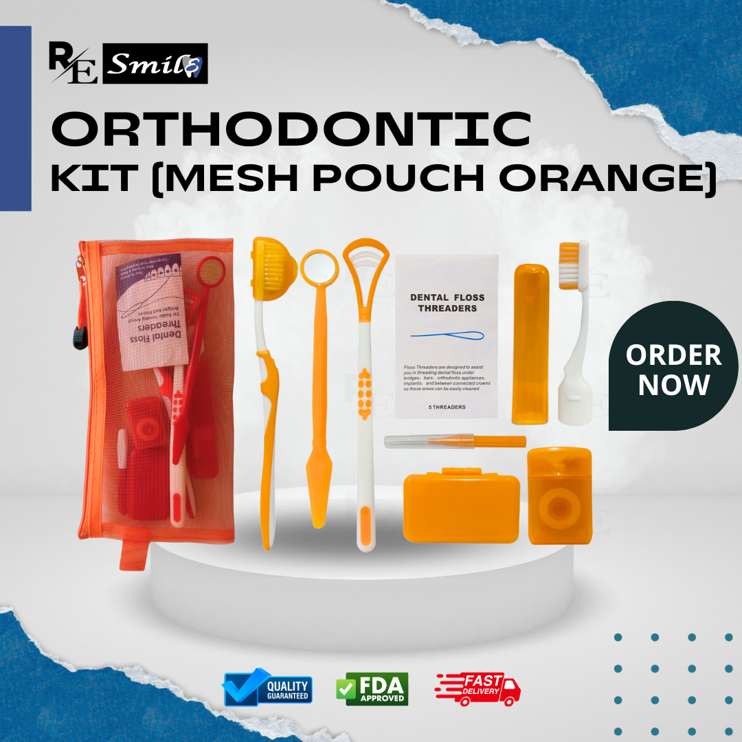 Orthodontic care kit mesh pouch
