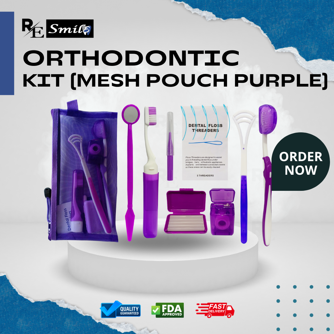Orthodontic care kit mesh pouch