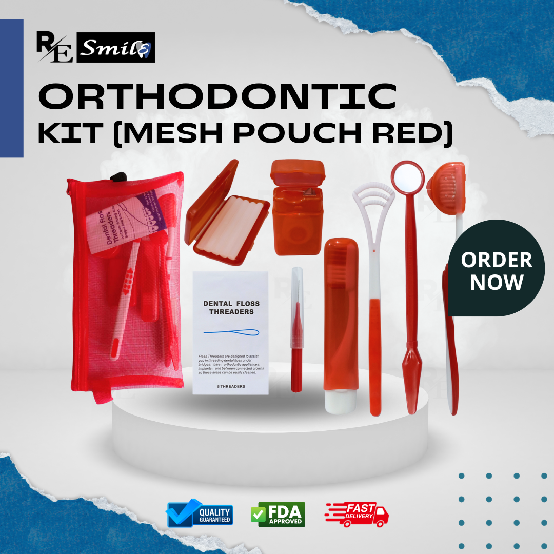 Orthodontic care kit mesh pouch
