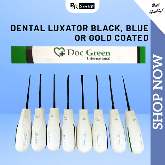 Dental luxator black, blue or gold coated