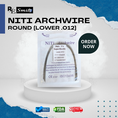 Niti archwire super elastic ovoid round