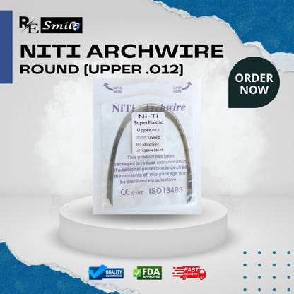 Niti archwire super elastic ovoid round