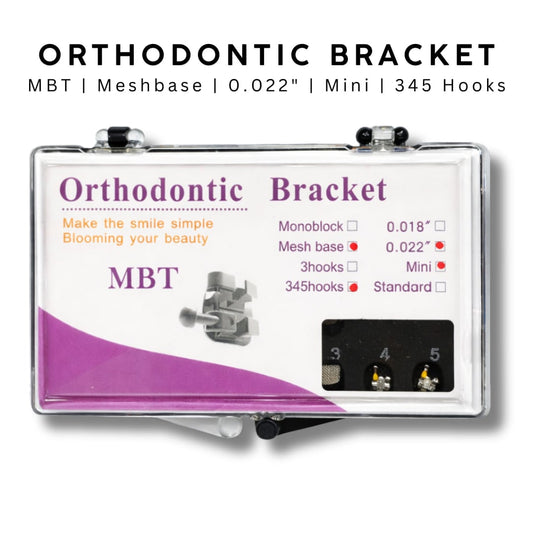 PURPLE CASE ORTHODONTIC BRACKET MINI MESH BASE / MBT 345 HOOK