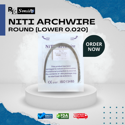 Niti archwire super elastic ovoid round