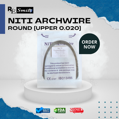 Niti archwire super elastic ovoid round