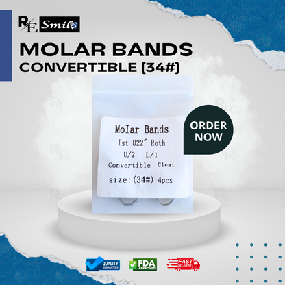 Molar band 1st 0.022 roth convertible cleat