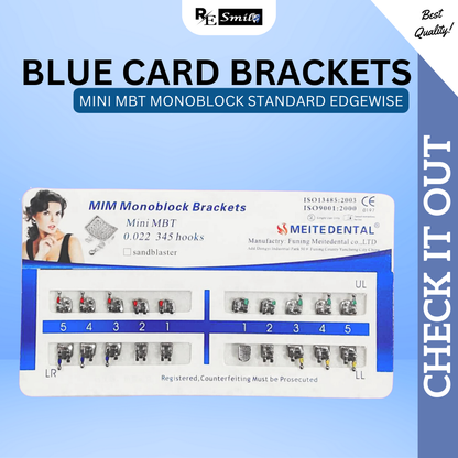 Blue card monoblock bracket mini MBT 0.022 345 hooks
