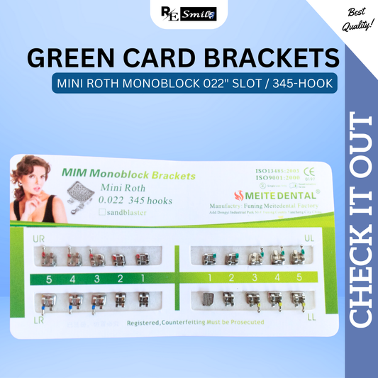 Green card monoblock / mesh base bracket mini roth 0.022 345 hooks