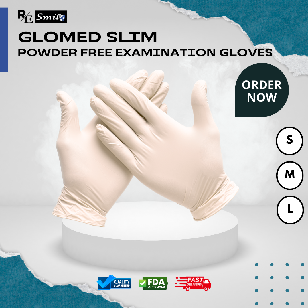 Glomed slim latex examination gloves