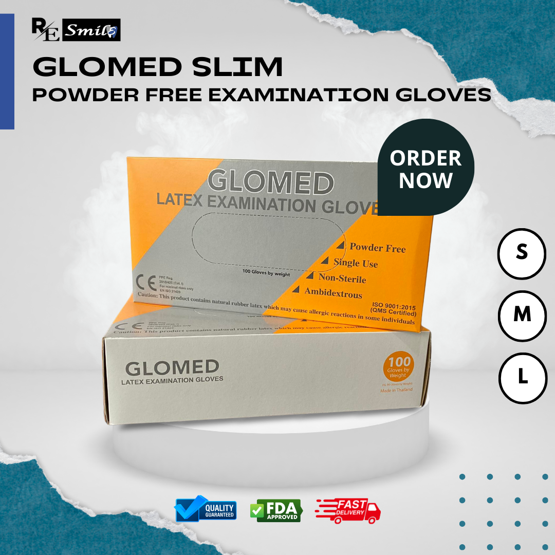 Glomed slim latex examination gloves