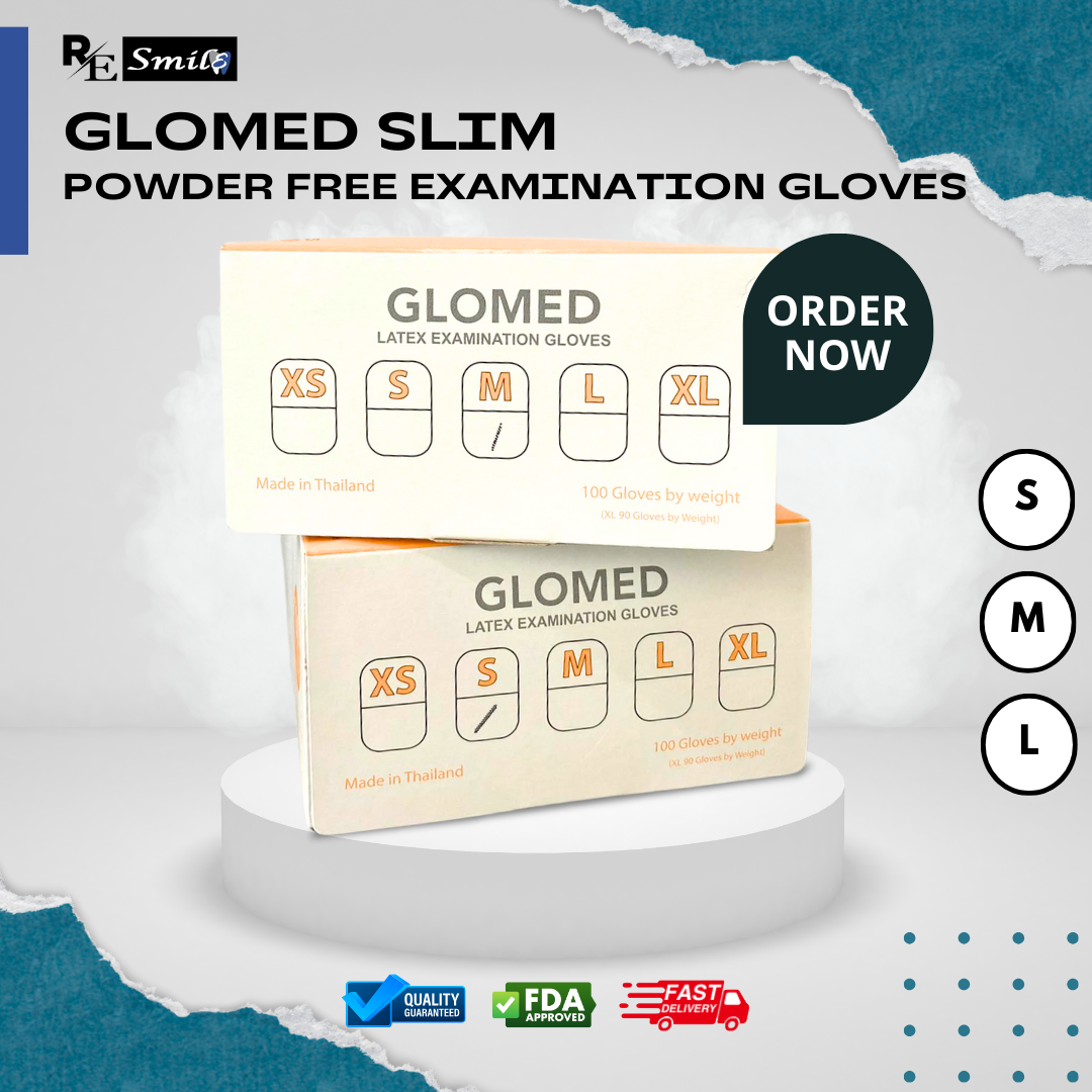 Glomed slim latex examination gloves