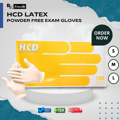 HCD homecare department latex examination gloves