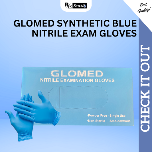 Glomed synthetic blue nitrile examination gloves