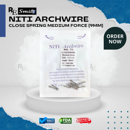 Niti archwire close spring