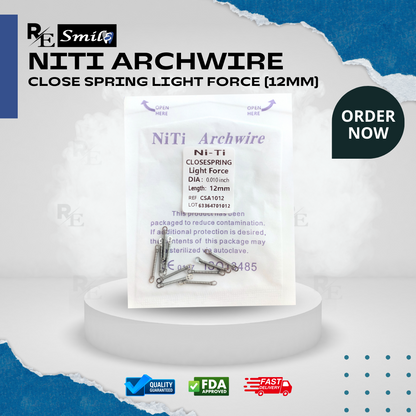 Niti archwire close spring