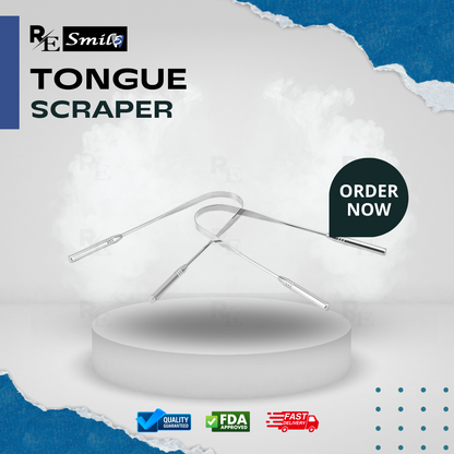 Stainless steel tongue scraper