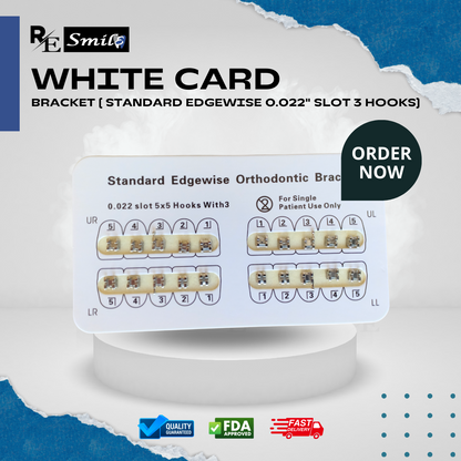 White card bracket standard edgewise 0.022