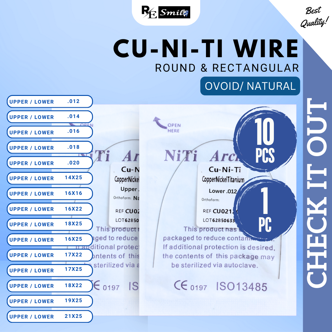 Niti Archwire CU-NITI copper nickel titanium OVOID/NATURAL - Round/Rectangular/Square