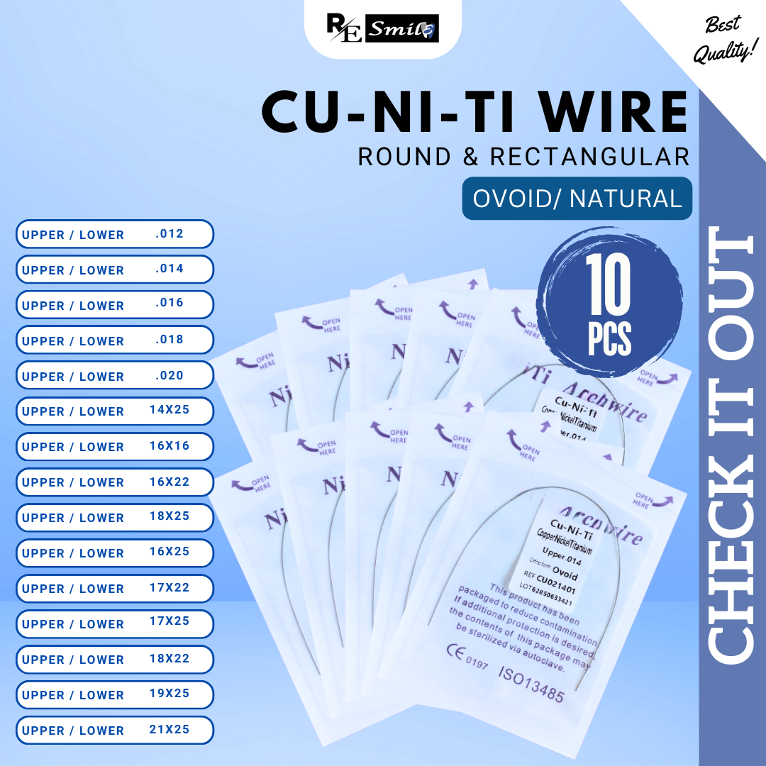 Niti Archwire CU-NITI copper nickel titanium OVOID/NATURAL - Round/Rectangular/Square
