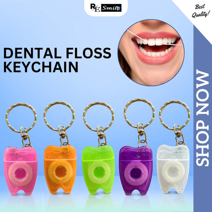 Dental floss keychain