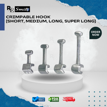 Crimpable hook / tube / stop