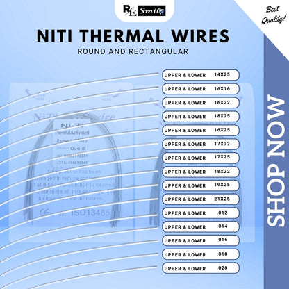 Niti Archwire Thermal Activated NATURAL-Round/ Rectangular